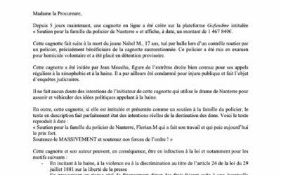 Ma réaction à la cagnotte en ligne en faveur d’un policier accusé d’homicide volontaire et initiée par l’extrême droite