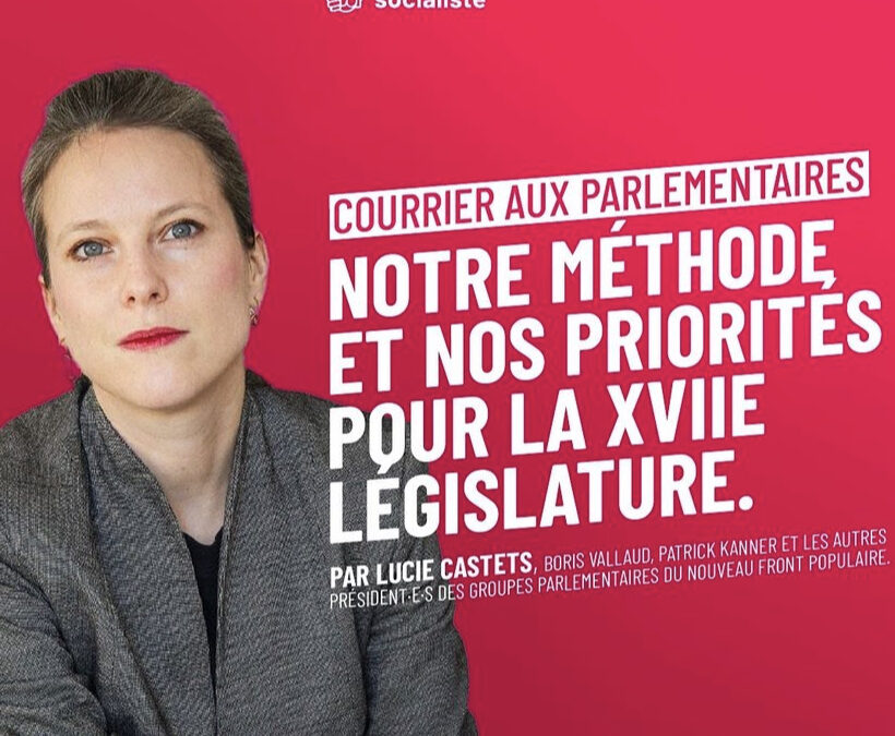 Lettre de Lucie Castets aux député.es : notre méthode et nos priorités pour la XVIIe législature !