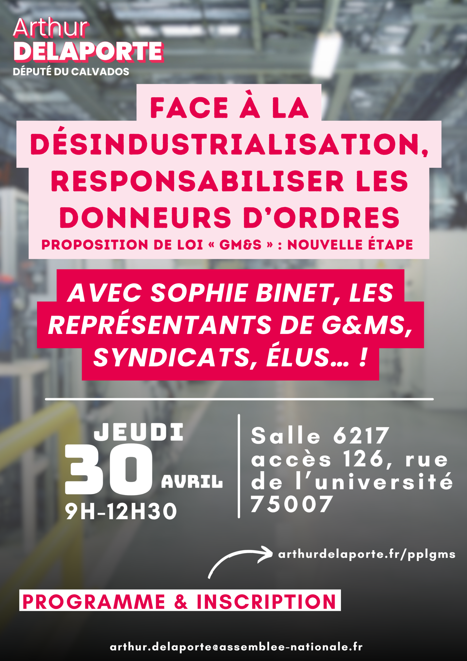 Colloque 30 avril à l&rsquo;Assemblée sur la responsabilité des donneurs d&rsquo;ordres